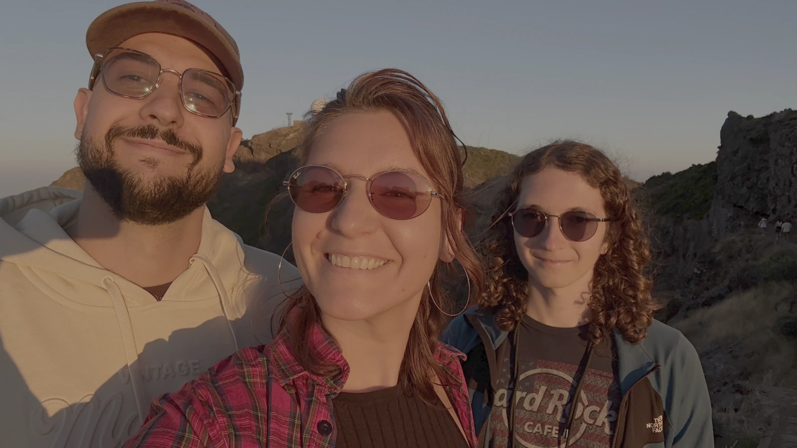 Valeria, Michael, and Martin watching sunset at Pico do Arieiro, Madeira
