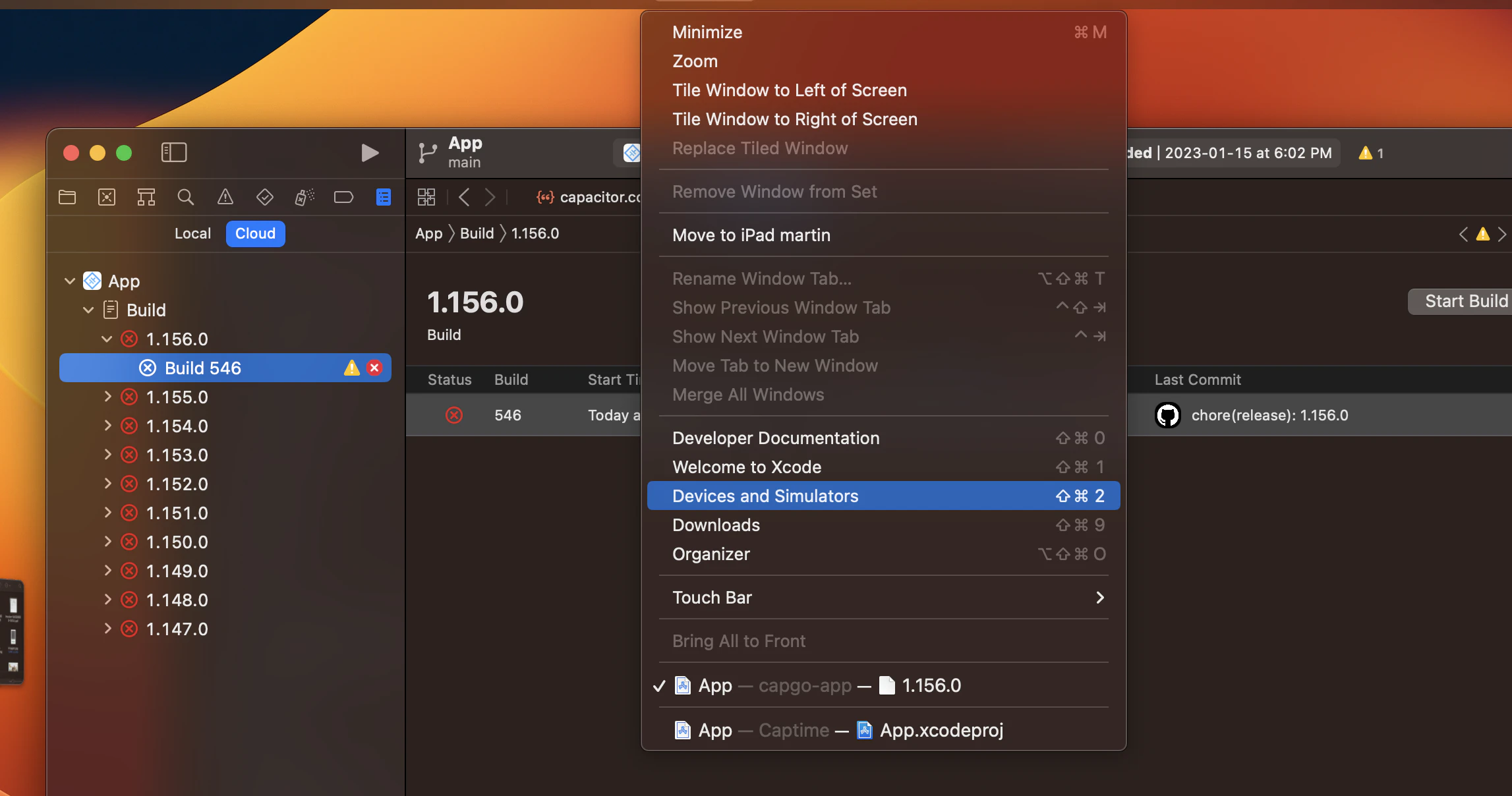 trouver le menu des appareils ios