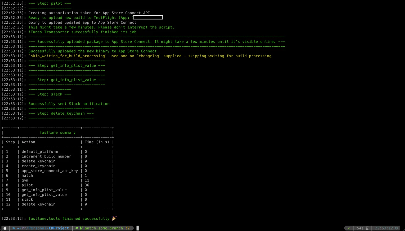 Exécution locale de Fastlane