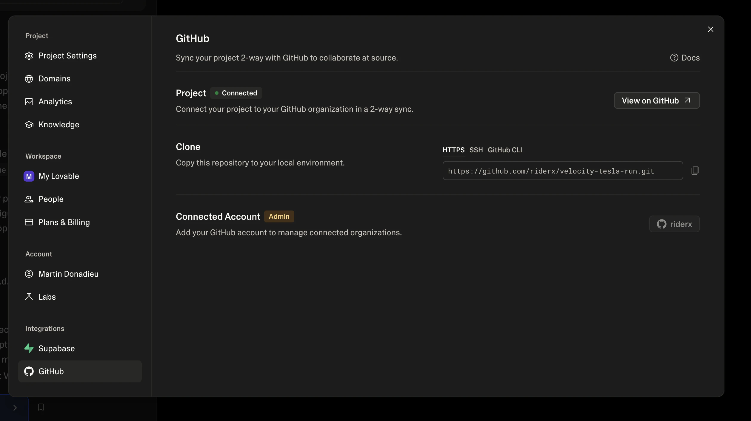 Lovable.dev project exported