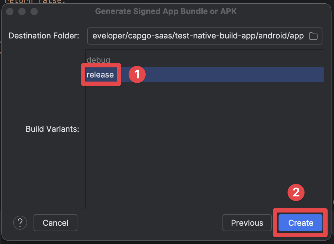 Android Studio select release build variant