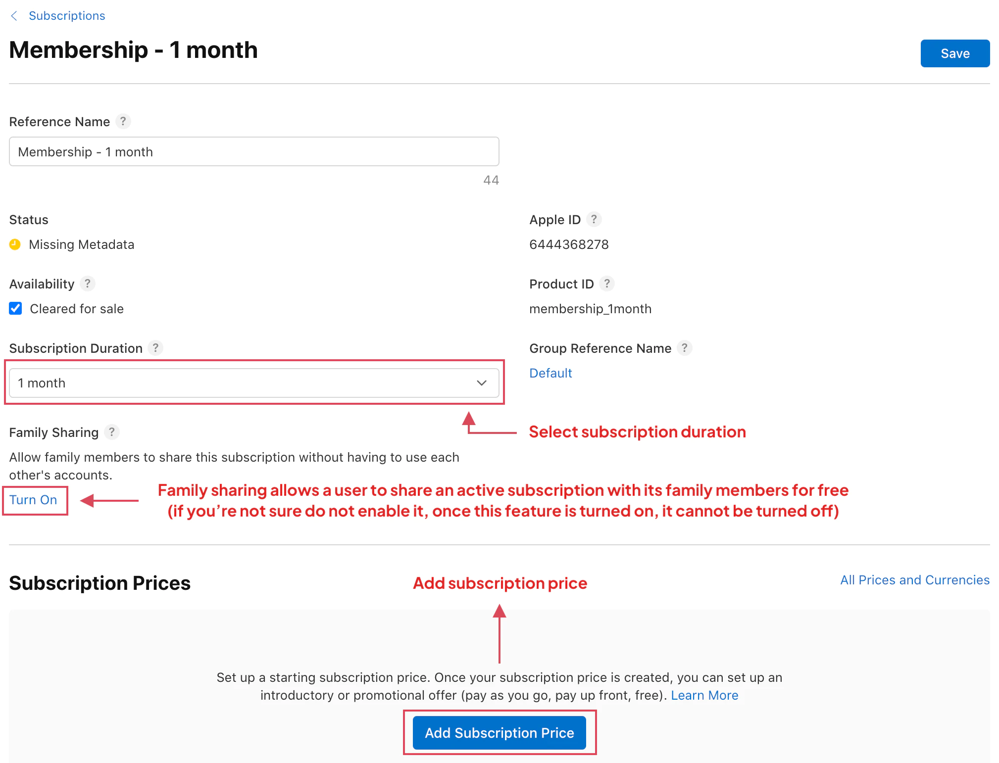 Configure pricing
