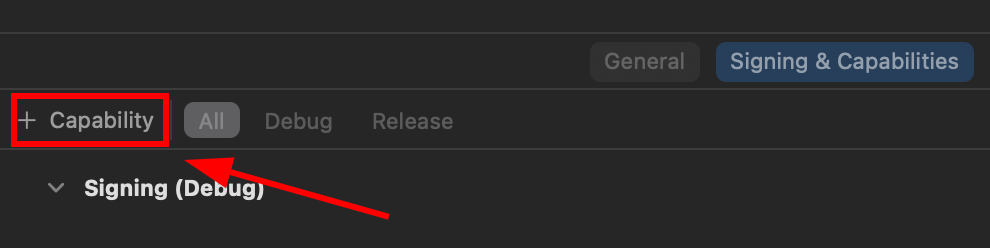 App XCode Add Capability