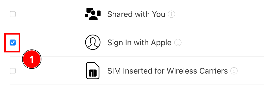 Sign in with Apple capability enabled checkbox