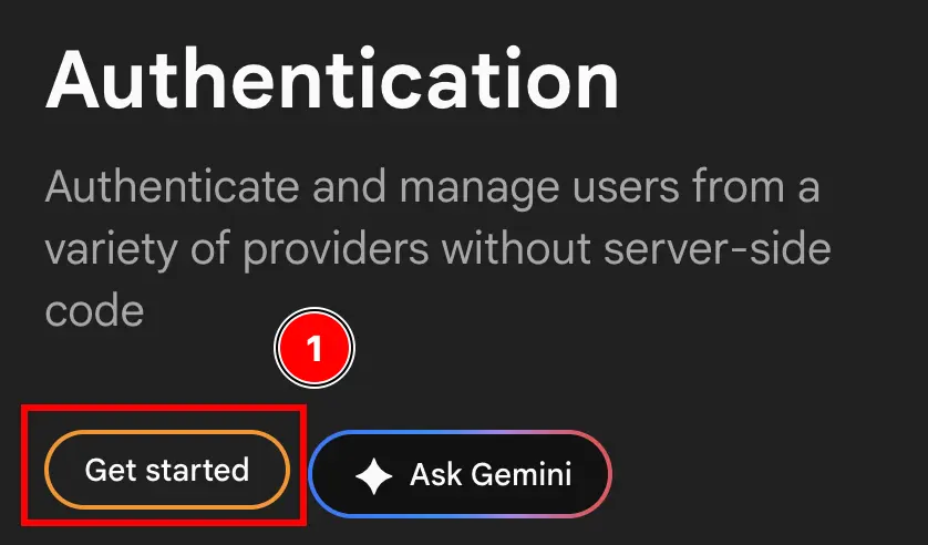 Firebase Get Started Button