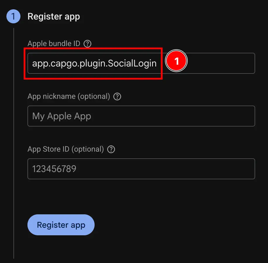 Firebase Add App iOS Bundle ID Field