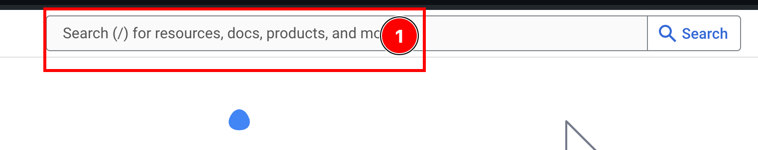 Google Console search bar