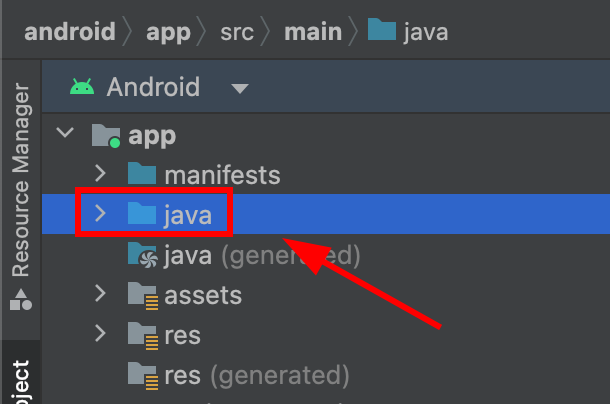 Java folder in Android Studio project structure
