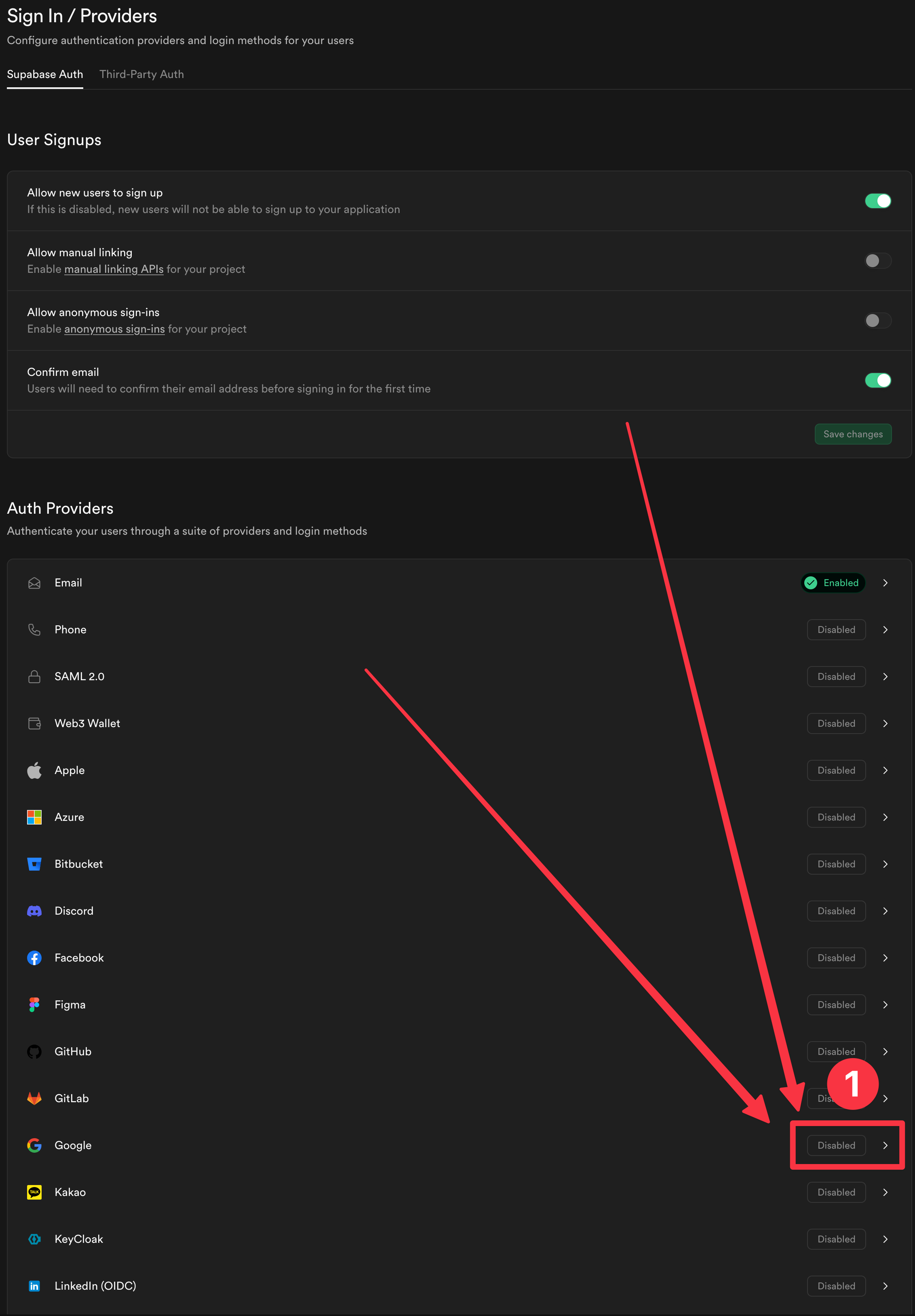 Supabase Google Provider