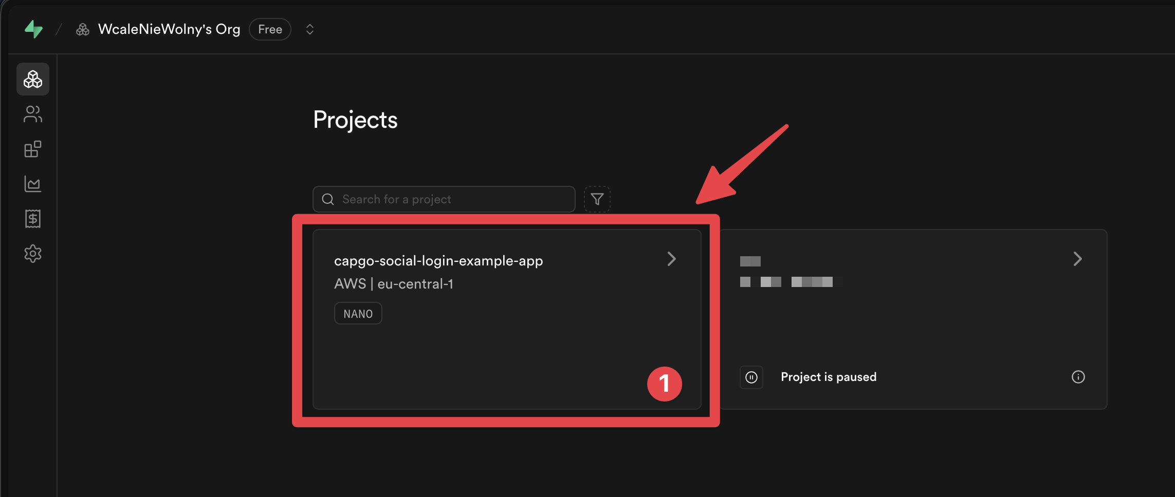 Supabase Project Selector